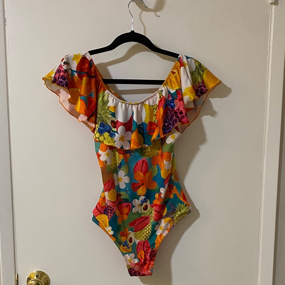 Gova Colorful Patterned One-Piece Swimsuit, Medium